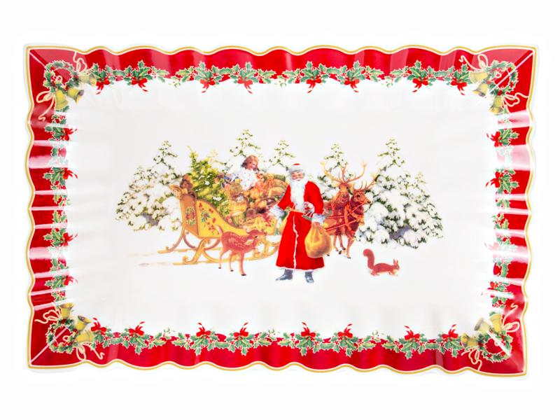 Блюдо Christmas collection фарфоровое прямоугольное 35x23x3,5 см (986-133)