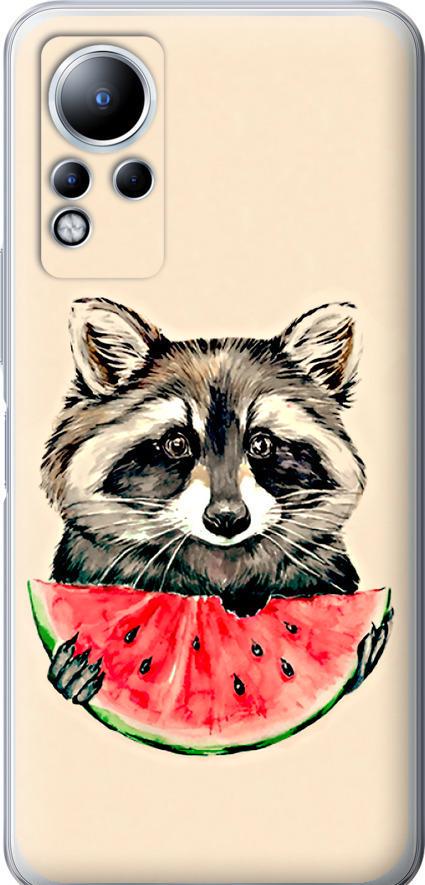 Чехол на Infinix Note 12 Енотик с арбузом (4605u-2927-42517)
