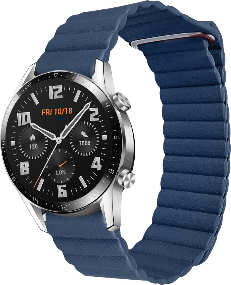 Ремешок кожаный Genis для Huawei Watch GT 2 46 мм Blue (26516-28)
