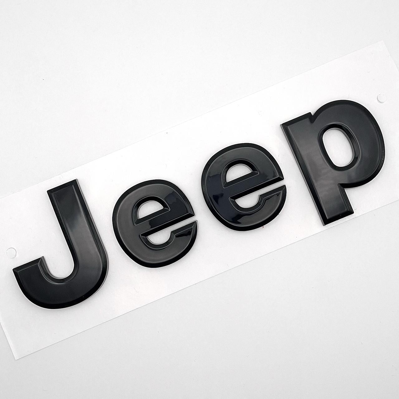 Эмблема надпись Jeep ABS 16,5х6 см Черный глянцевый (2871537934)