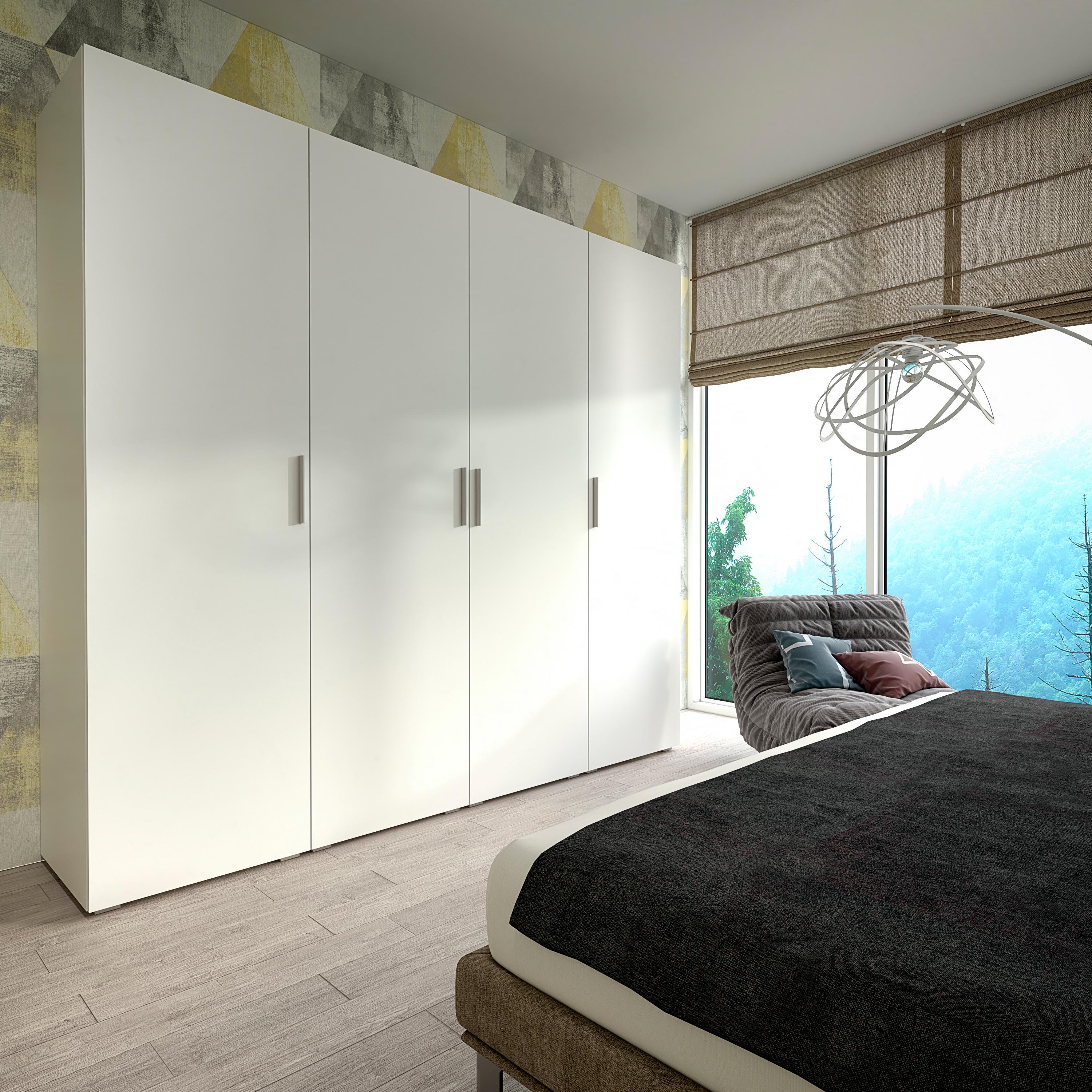 Шафа-пенал у прихожу зі штангою та полицями 600x2180x520 мм Білий (mst-12-wh) - фото 2 Шафа-пенал у прихожу зі штангою та полицями 600x2180x520 мм Білий (mst-12-wh) - фото 2