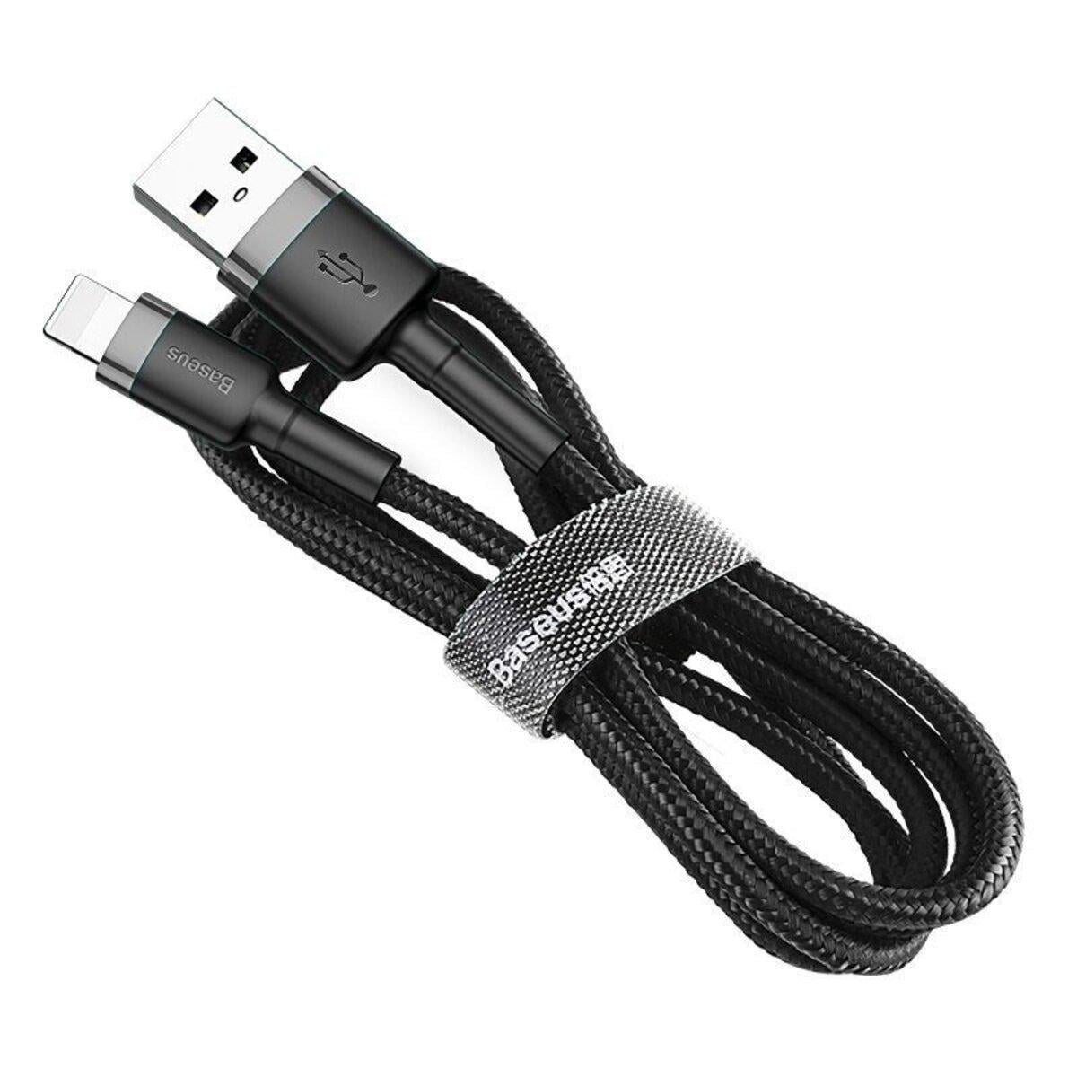 Кабель BASEUS Cafule Cable USB For Lightning 2,4A 0,5 м Gray/Black (CALKLF-AG1)
