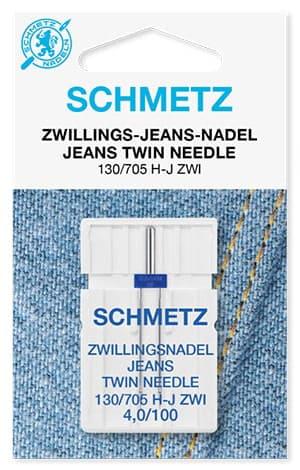 Иглы двойные для джинсовых тканей SCHMETZ бытовой швейной машинки