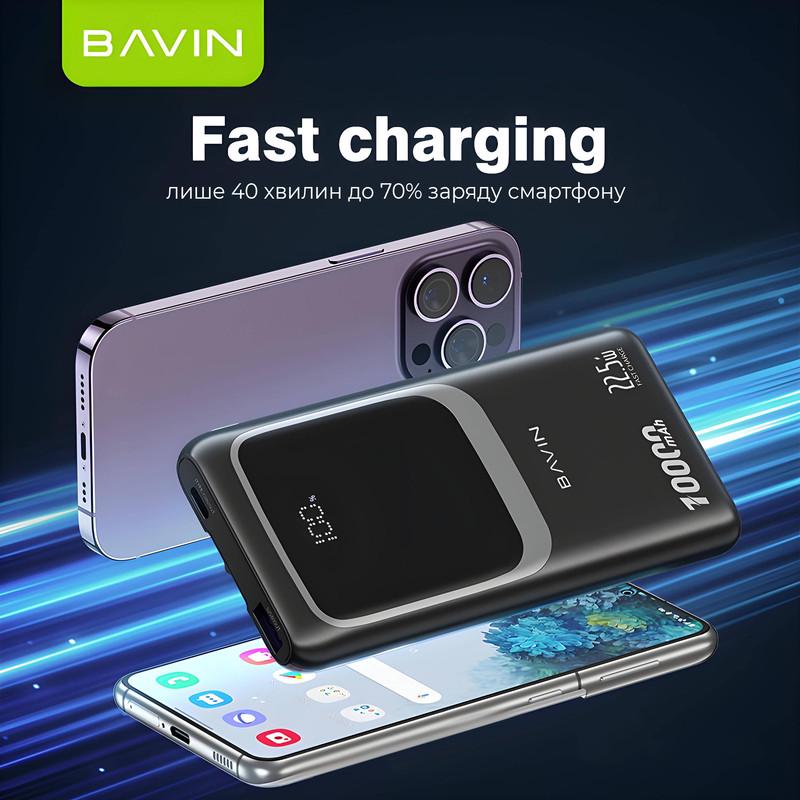 Повербанк BAVIN PC1029S 10000 mAh FAST CHARGING 22,5W White (Y-PC1029S-WH) - фото 4