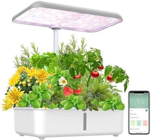 Гідропонна система вирощування YIYEGO WiFi розумний сад на 14 капсул ручне керування або додаток 1 пакет насіння включено 42 см