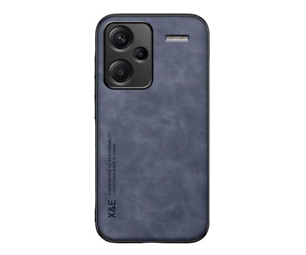 Шкіряний чохол - накладка X&E для Xiaomi Redmi Note 13 Pro Plus 5G з металевою вставкою Синій