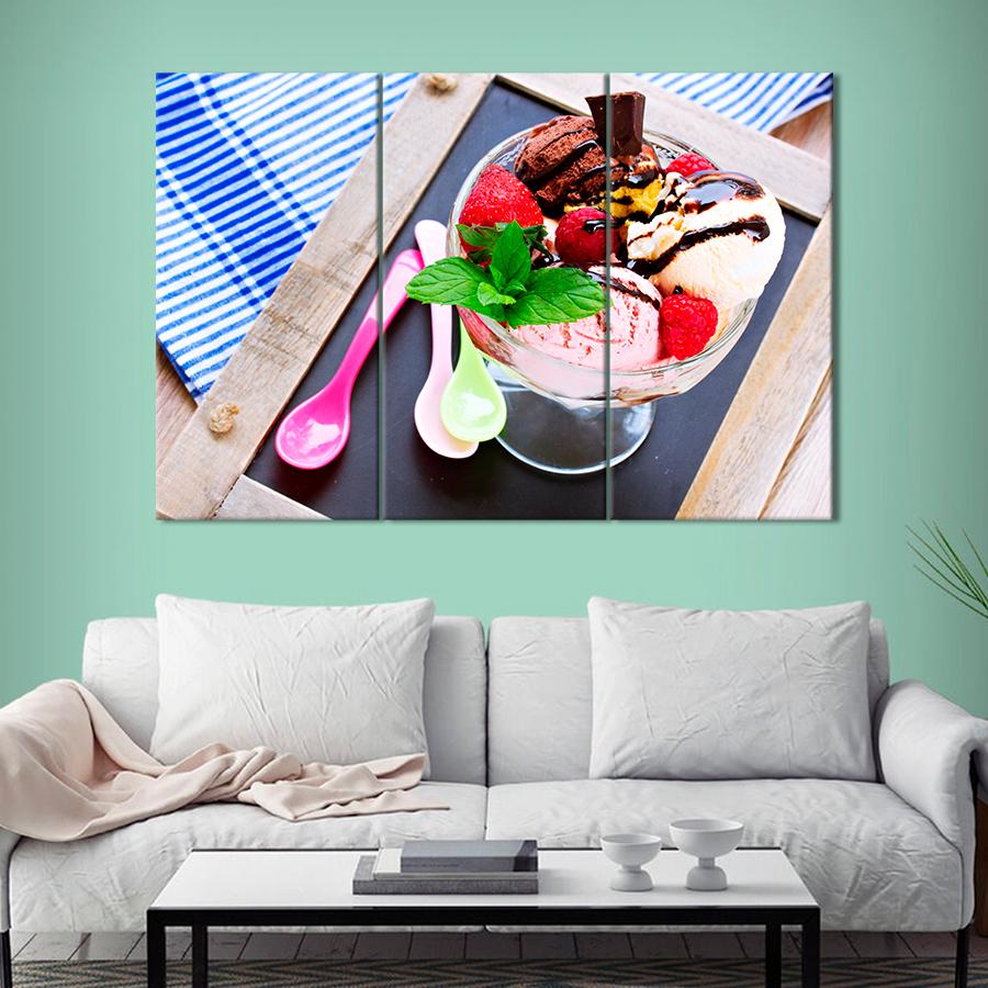 Настенний декор Шарики разноцветного мороженого на десерт 128x81 см (A432-3)