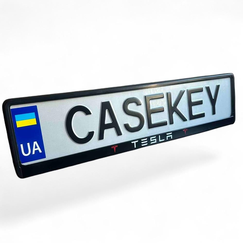 Авторамка с лакированной печатью Tesla (teramka2) Авторамка с лакированной печатью Tesla (teramka2)