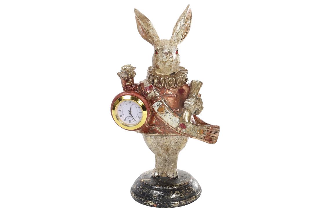 Декоративная фигура с часами BonaDi Белый Кролик 21 см (419-281)