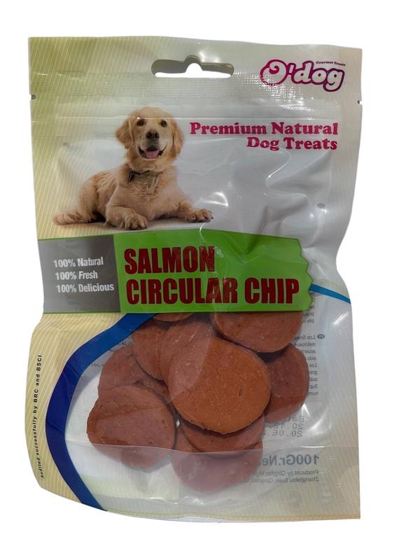 Ласощі для собак O’dog Salmon Circular Chip Круглі чіпси з лосося 100 г