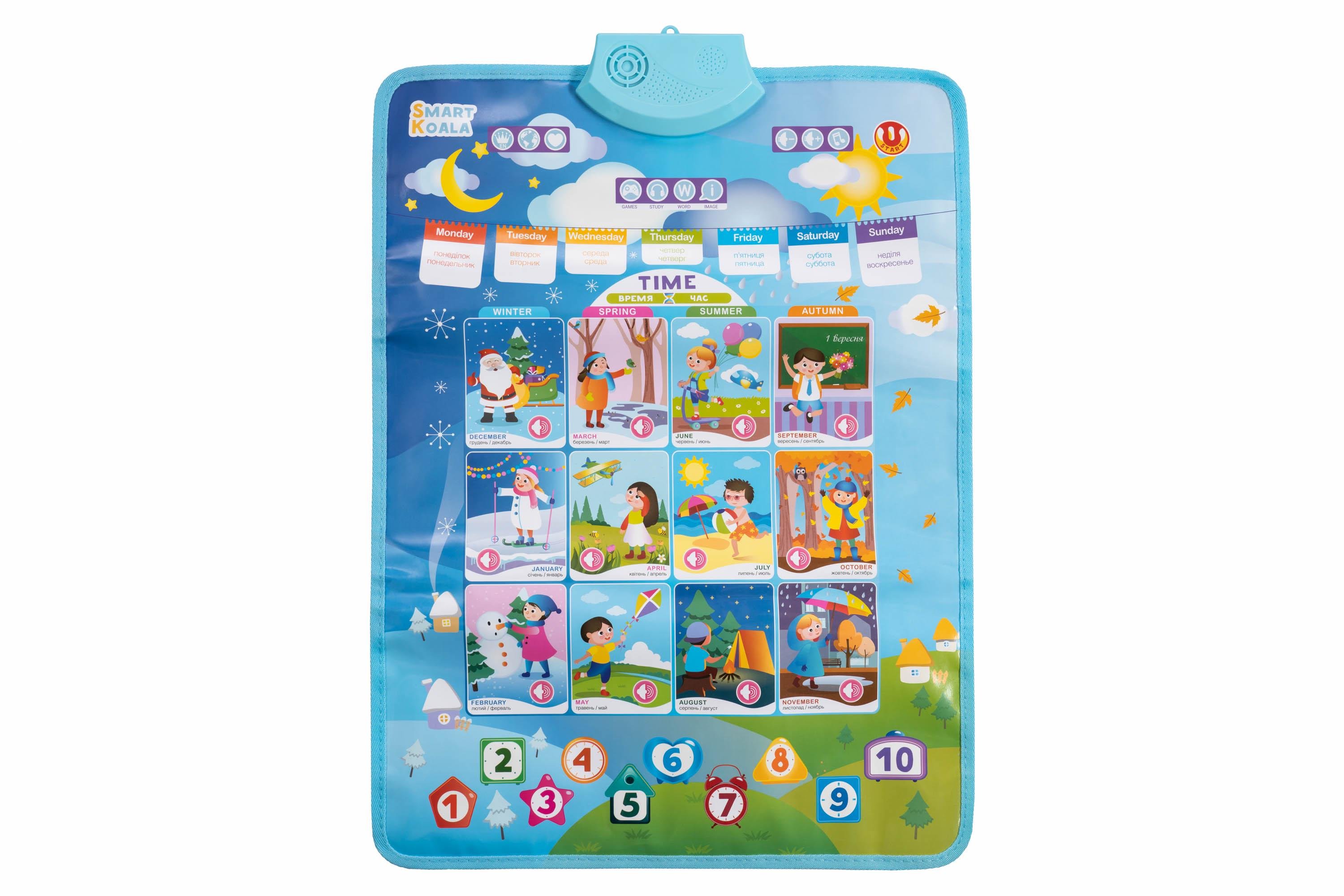 Интерактивный-аудио постер Время и времена года Smart Koala для детей от 1-го года (SKCIT4)