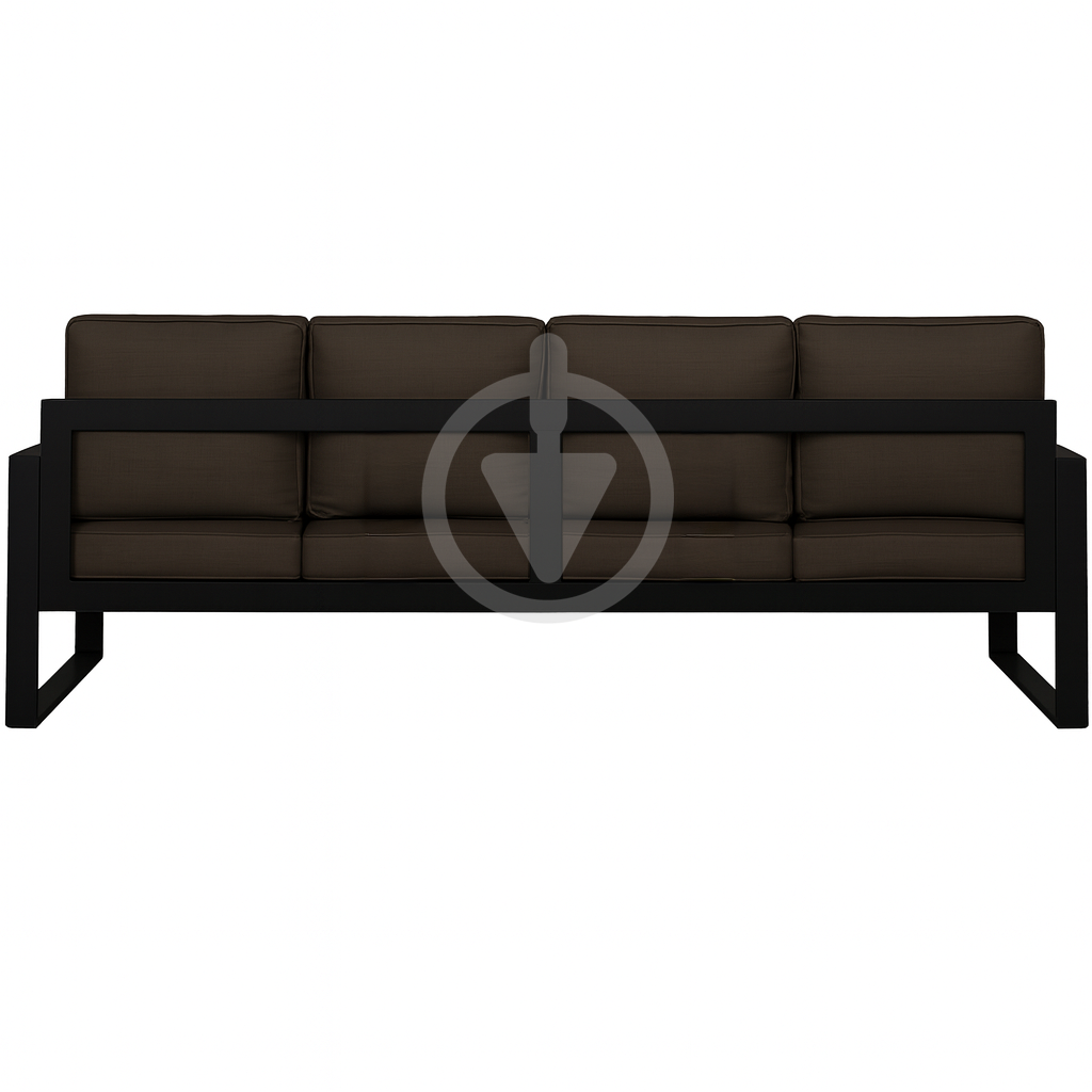 Диван металлический AVVS Бостон лофт с подлокотниками рогожка 250 см Коричневый - фото 3