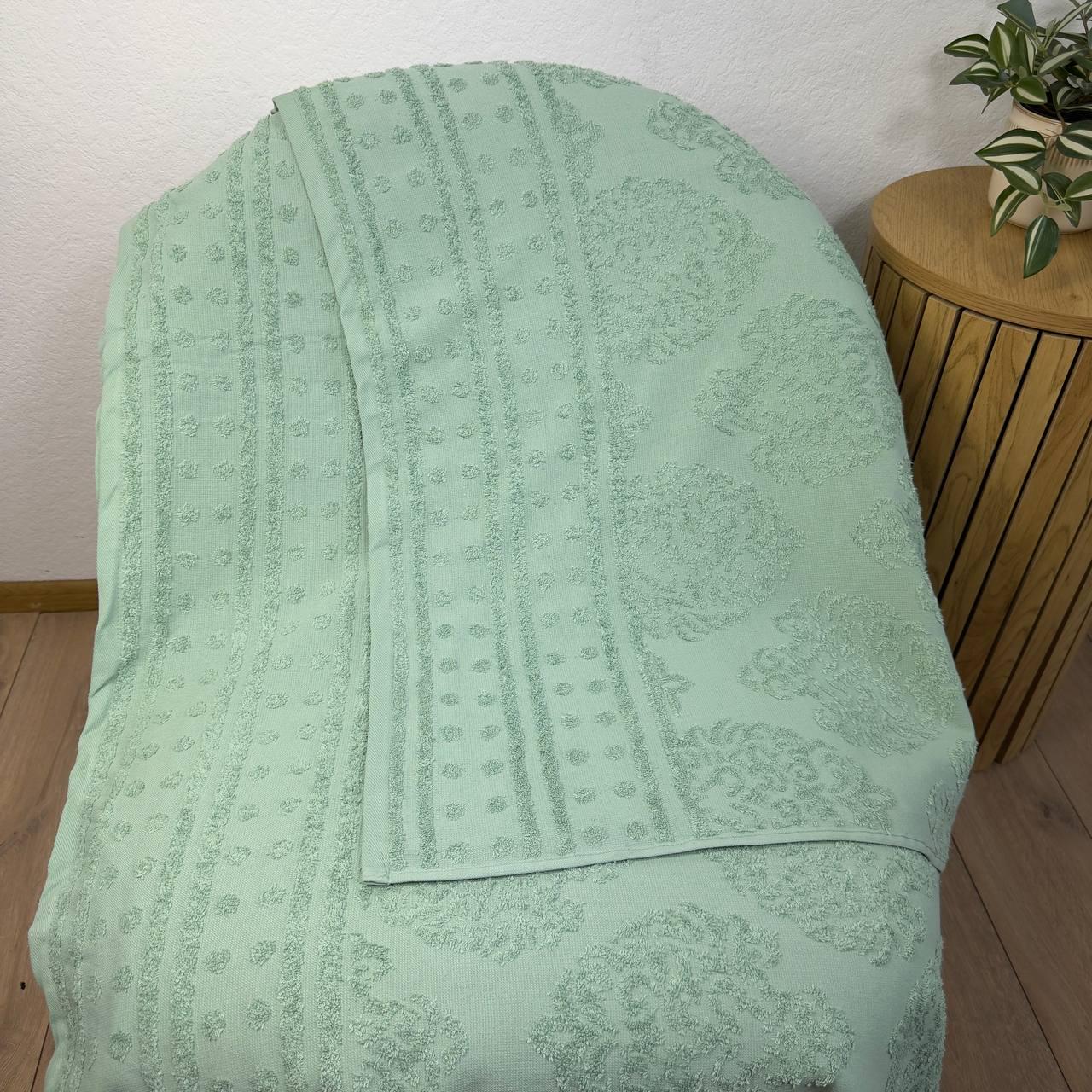 Простынь жаккардовая махровая GM TEXTILE 400 г/м2 150x200 см Мятный (p-400G-150x200-mint) - фото 2 Простынь жаккардовая махровая GM TEXTILE 400 г/м2 150x200 см Мятный (p-400G-150x200-mint) - фото 2