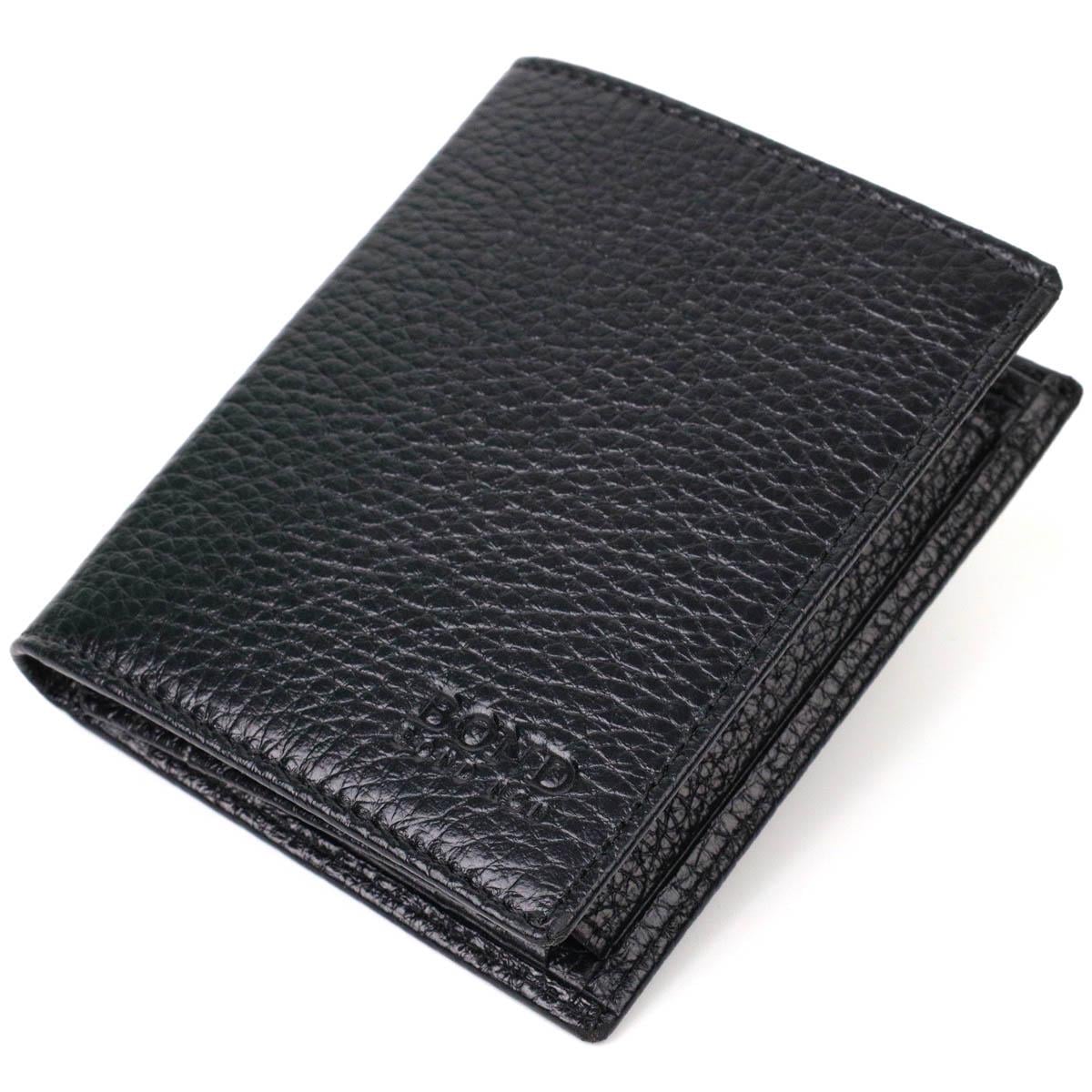 Бумажник мужской Bond-Wallet 21992 из натуральной кожи Черный