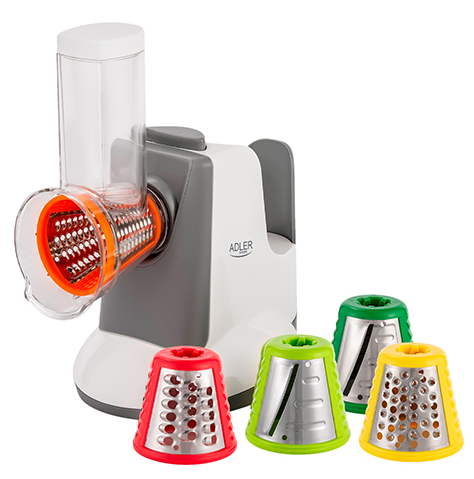 Овочерізка Adler AD 4815 200 Вт з 5 насадками для нарізки/шинкування та тертя