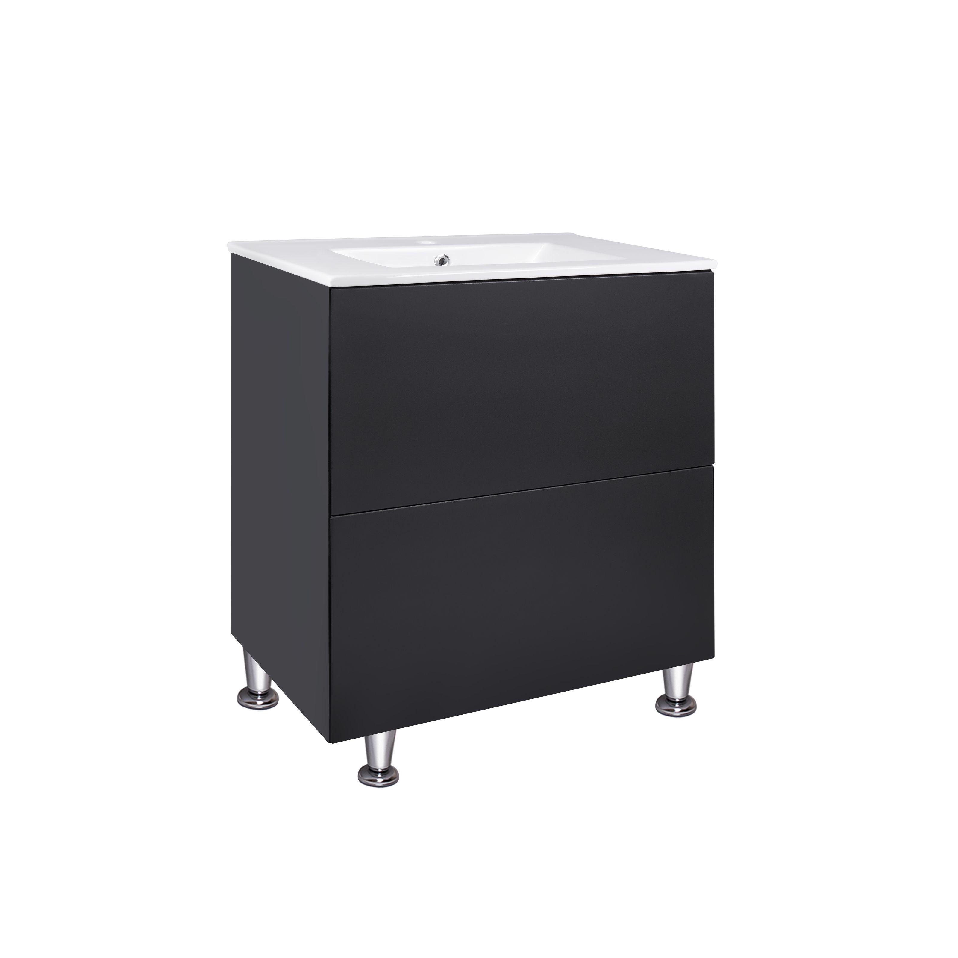 Тумба з умивальником на підлогу Q-tap Tern QT1771TNL7023070CMB 71x84x46,5 см Чорний (96936)