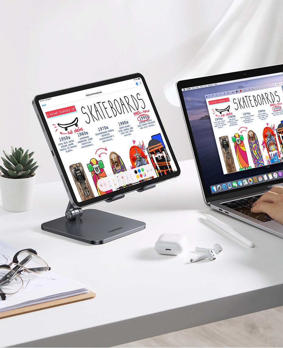 Підставка для планшета Ugreen 12.9" алюмінієва Сірий (40393) - фото 3