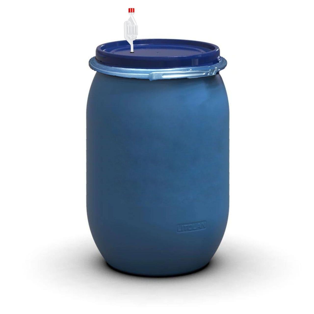 Бочка для бродіння Litolan герметична з гідрозатвором S та металевим хомутом 150 л (27611М) - фото 1 Бочка для бродіння Litolan герметична з гідрозатвором S та металевим хомутом 150 л (27611М) - фото 1