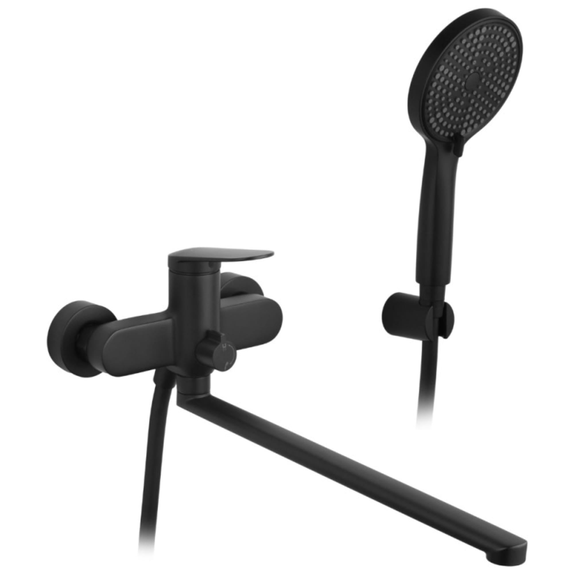 Смеситель для ванны Kroner Element однорычажный с ручной лейкой Черный (211414-3801)