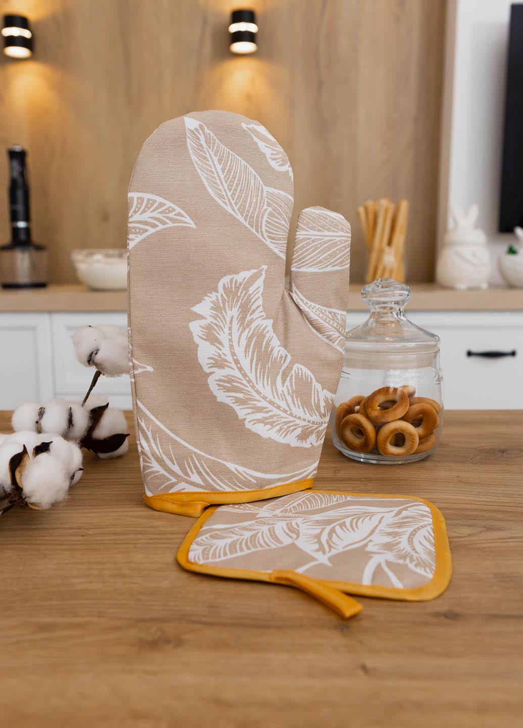Набор варежка и прихватка водоотталкивающие Тропические листья - фото 2 Набор варежка и прихватка водоотталкивающие Тропические листья - фото 2