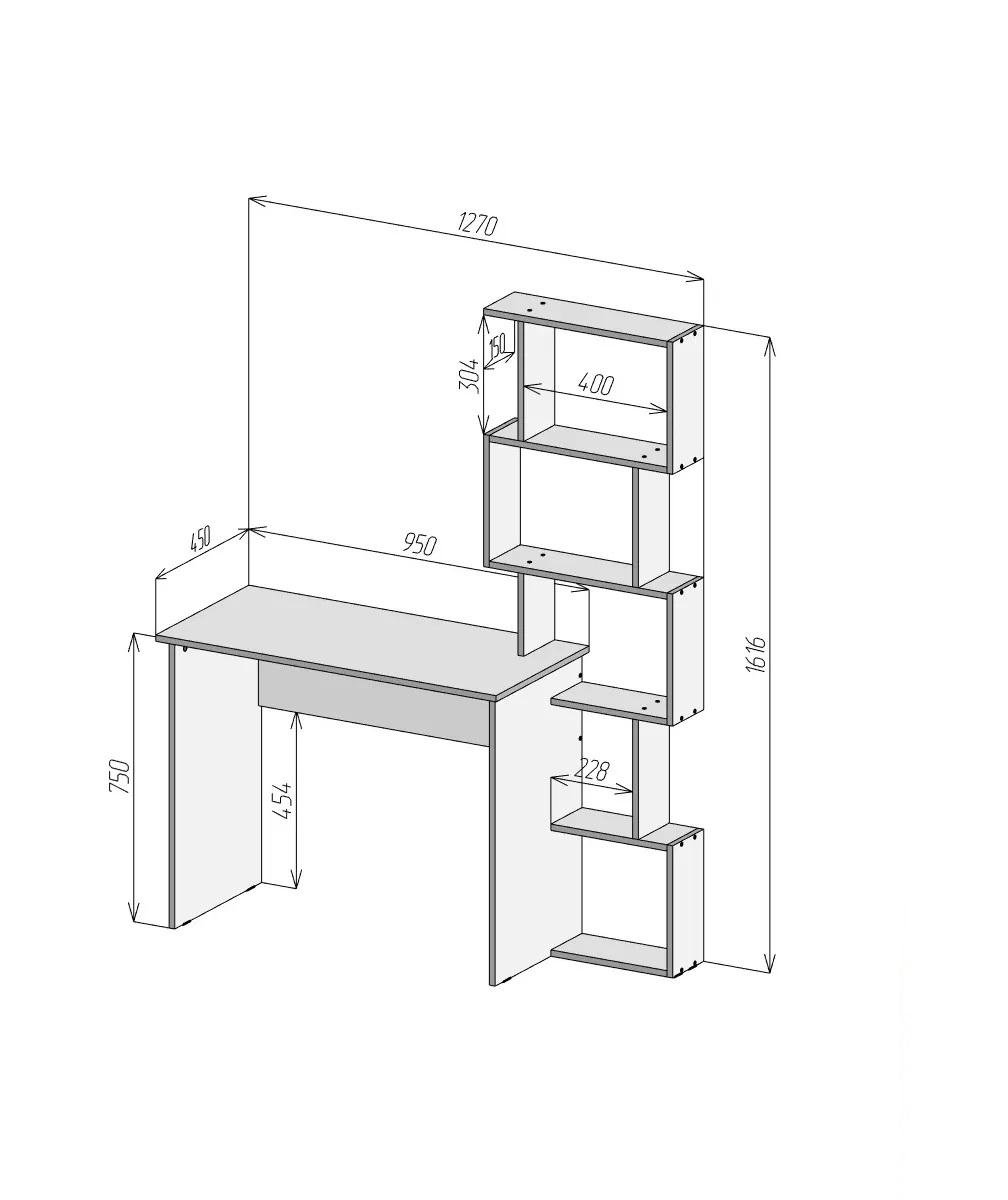 Стол письменный Furnigrade СП-5 161,6x127x45 см Белый (18175148) - фото 2