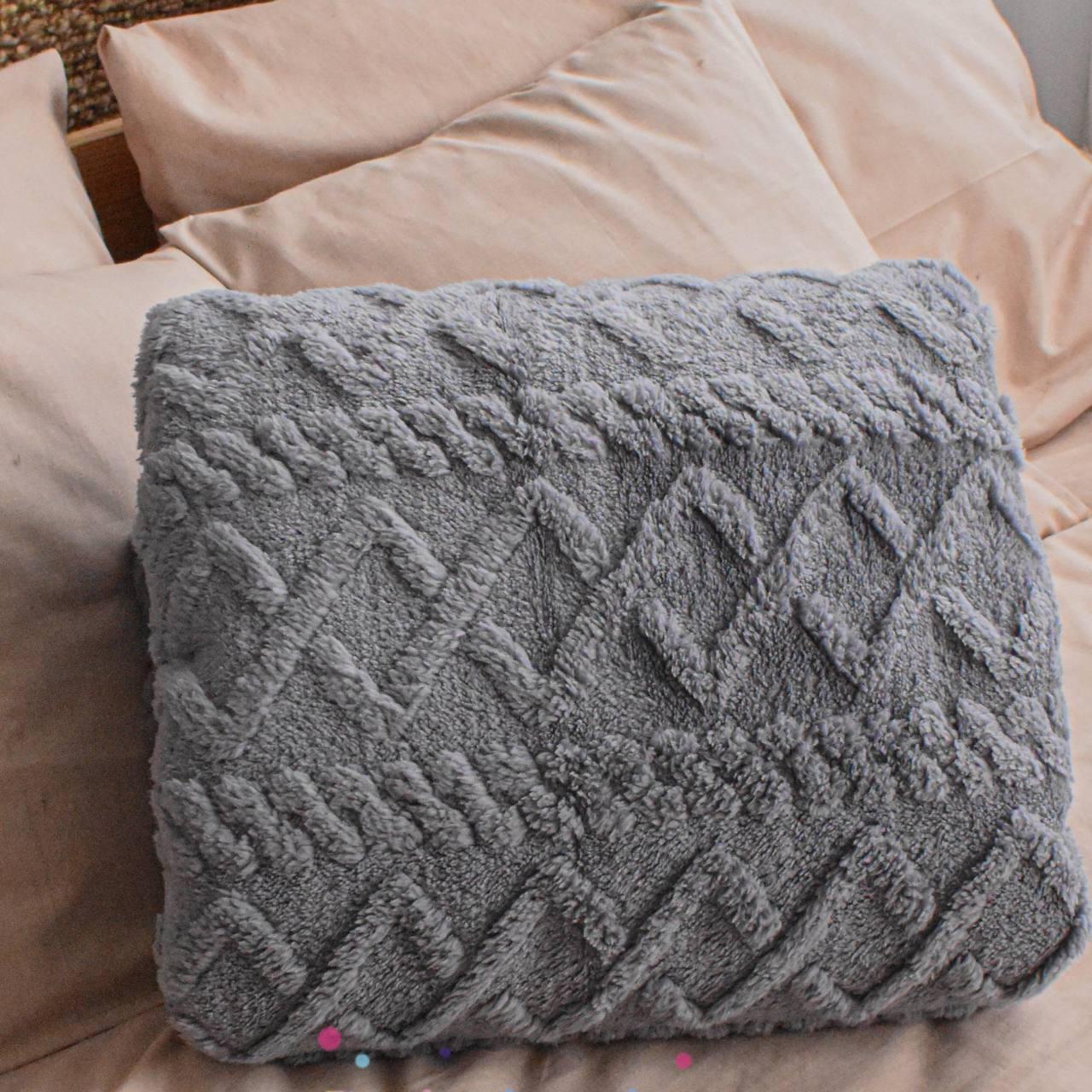 Плед теплый 200х230 см Серый (П4К-mur-vyazka-001 -07) Плед теплый 200х230 см Серый (П4К-mur-vyazka-001 -07)