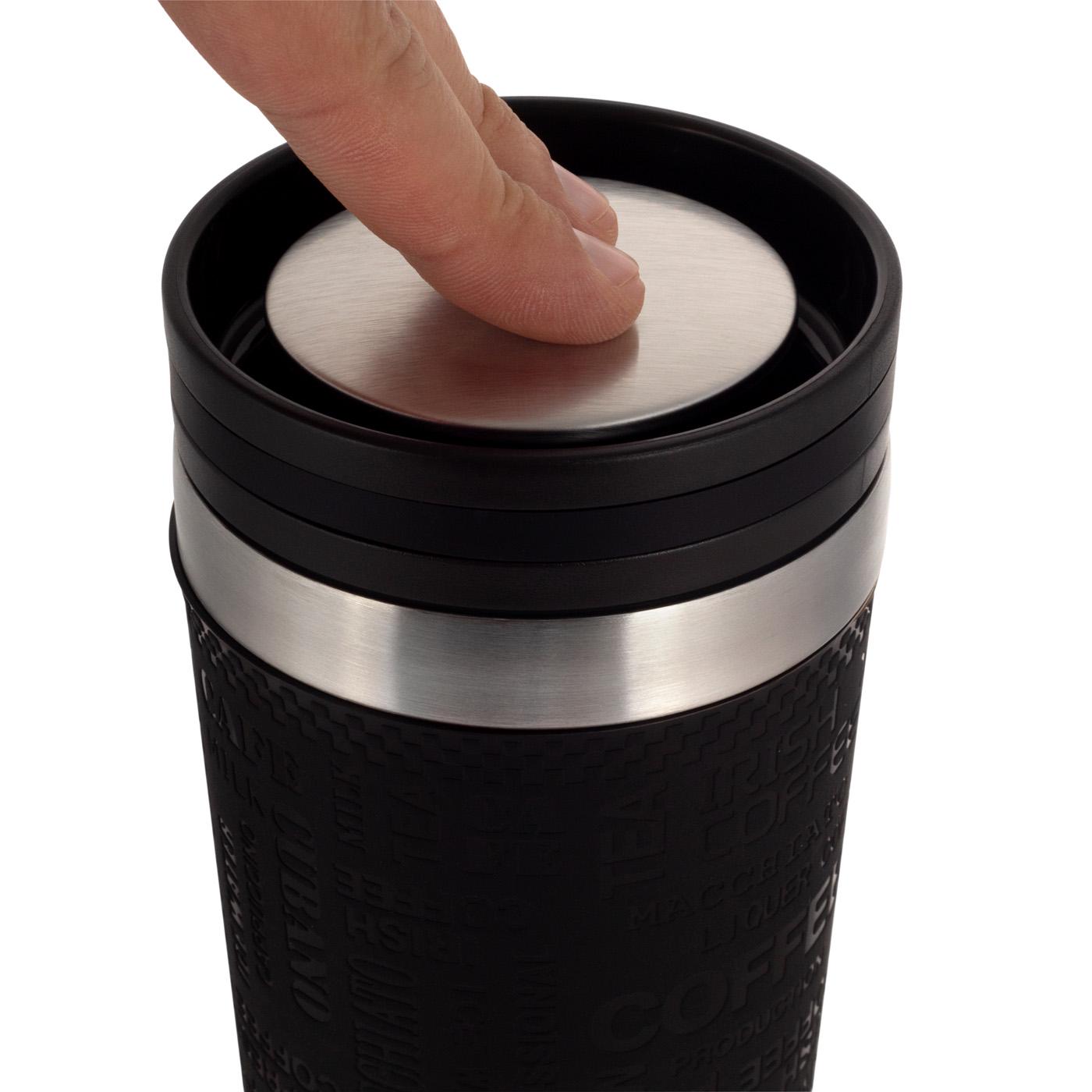 Термокружка Kamille из нержавеющей стали с TRP вставкой 380 мл Черный (2156) - фото 2 Термокружка Kamille из нержавеющей стали с TRP вставкой 380 мл Черный (2156) - фото 2