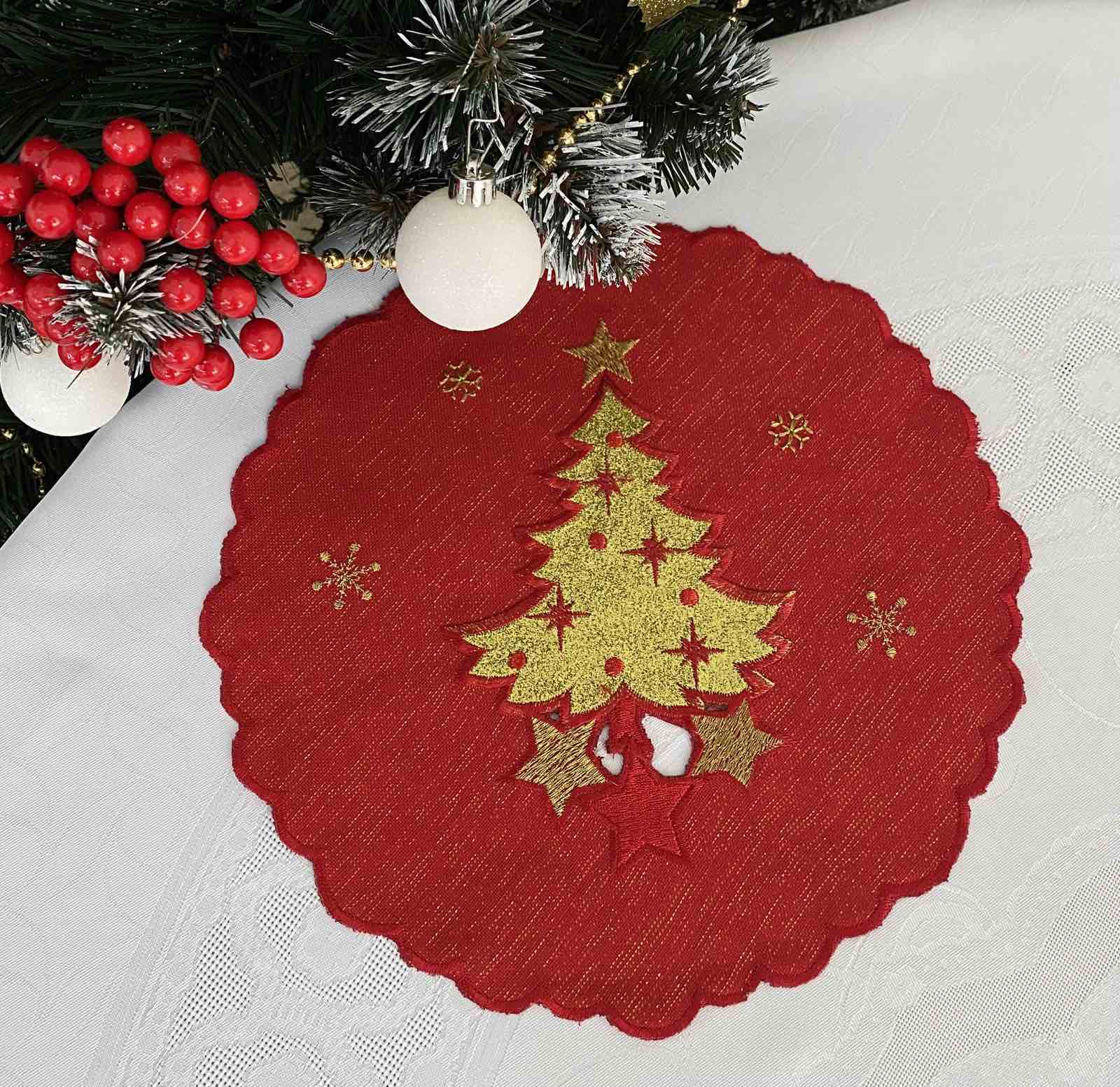 Салфетка новогодняя 30 см SH-65-R (CN22486)