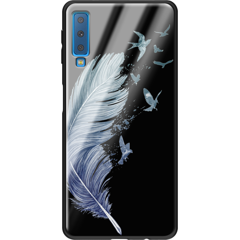 Чехол Boxface Samsung A750 Galaxy A7 2018 Feather Черный силикон со стеклом (35481-cc38-37741)