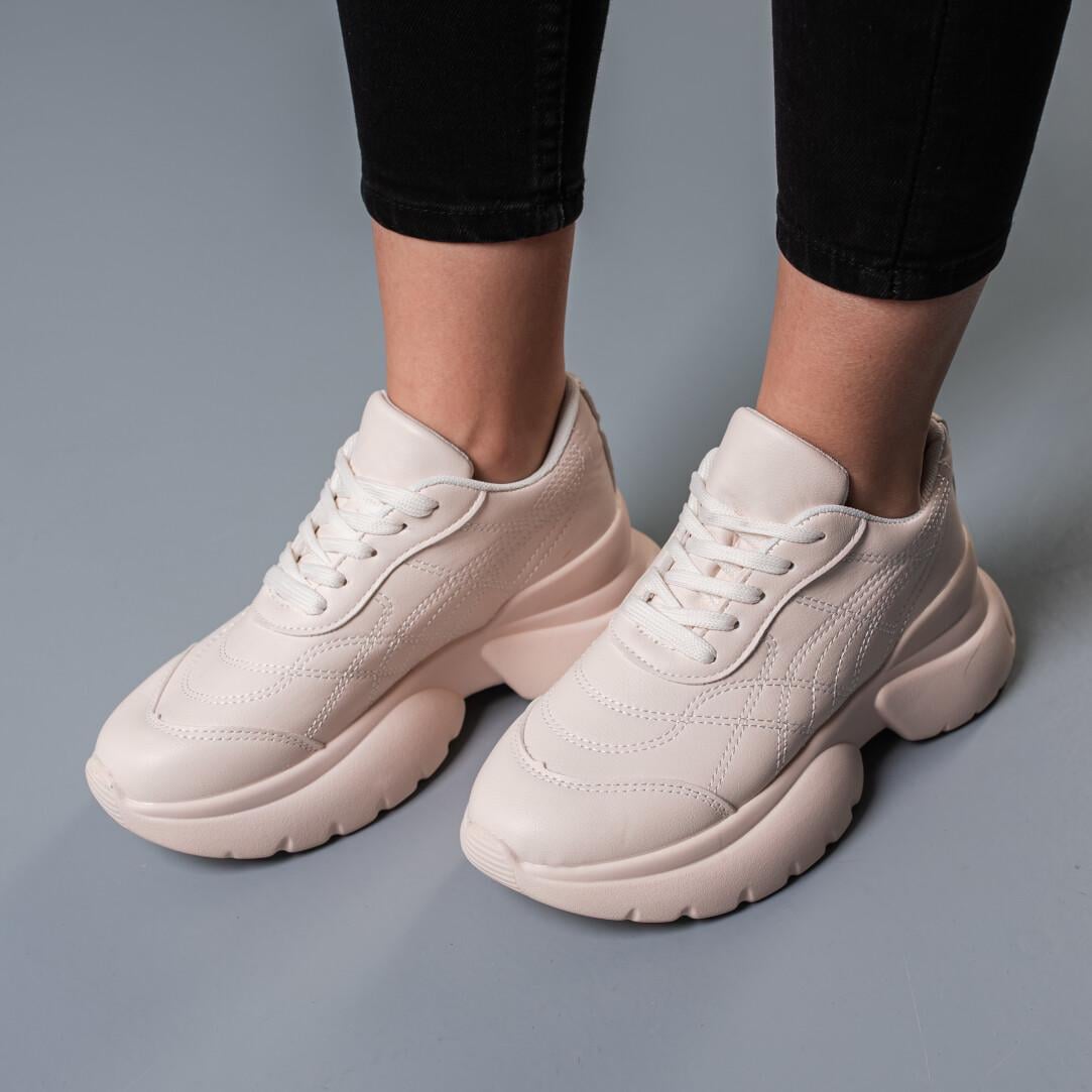 Кроссовки женские Fashion р. 41 25,5 см Бежевый (3770)