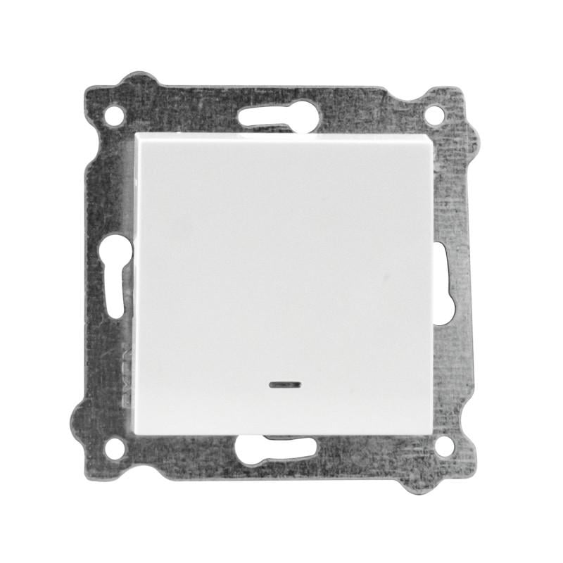 Механизм выключателя одинарного с подсветкой врезного EXEN Белый (290-000102-201)