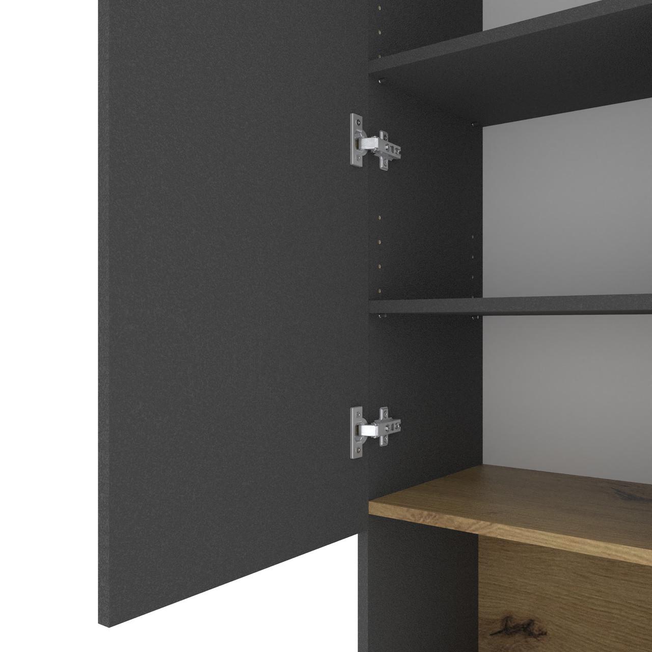 Пенал Metkas Home B003U ЛДСП 400x350x2130 мм Антрацитовий/Дуб Артізан - фото 3