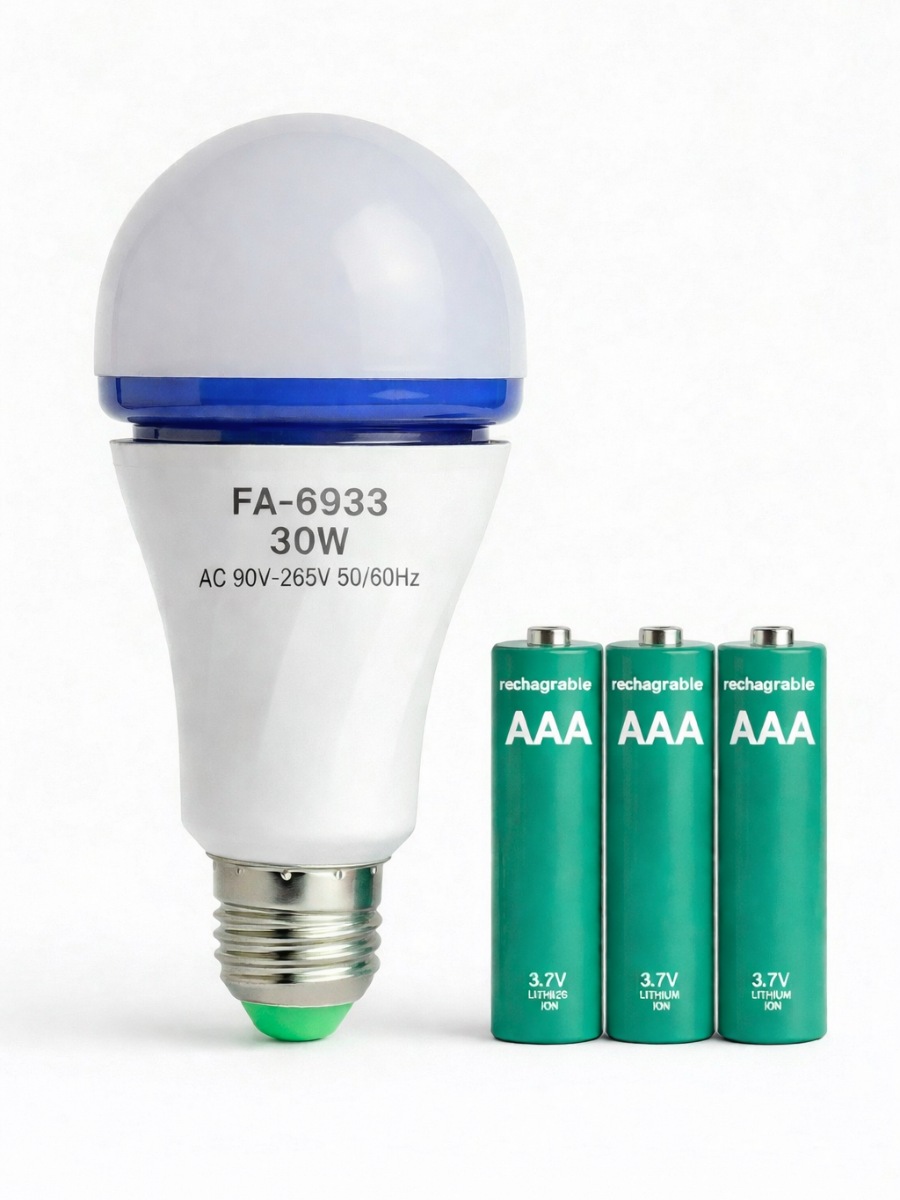 LED-лампочка Smart Е27 с аккумуляторами 3 шт. 30 Вт Белый (6981778550) LED-лампочка Smart Е27 с аккумуляторами 3 шт. 30 Вт Белый (6981778550)