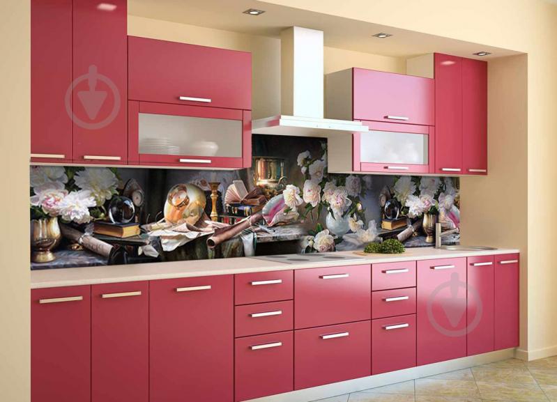 Скинали на кухню Zatarga «Аристократические пионы» 600х3000 мм виниловая 3Д наклейка кухонный фартук Z180386/2