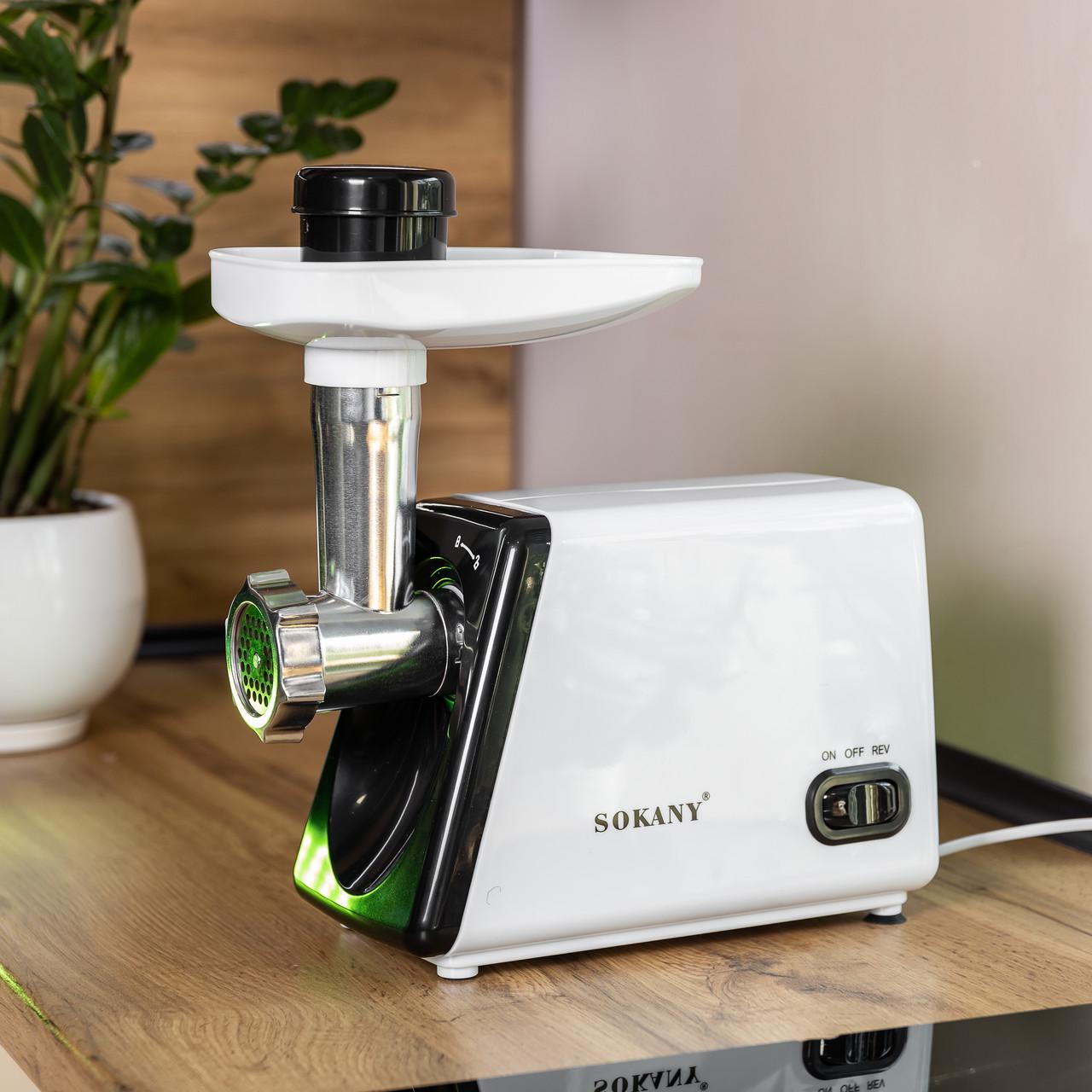 Мясорубка фарша Sokany с насадками 2500 Вт Белый (SK-312)