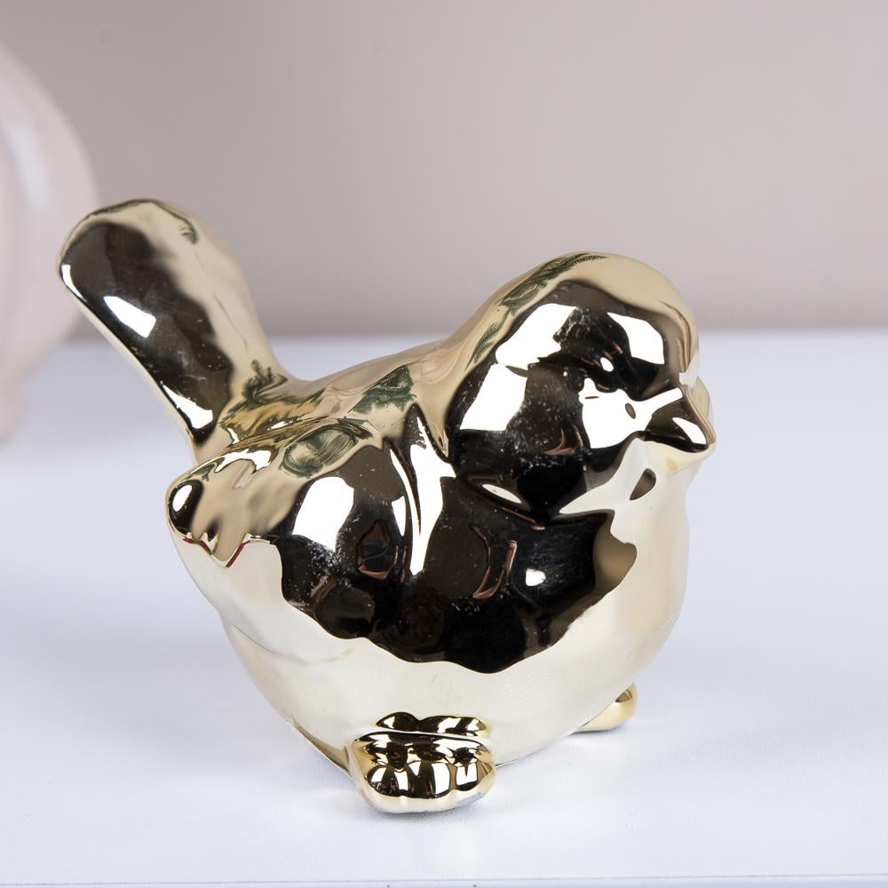 Статуетка новорічна Пташка 8 см Золотий (7293)