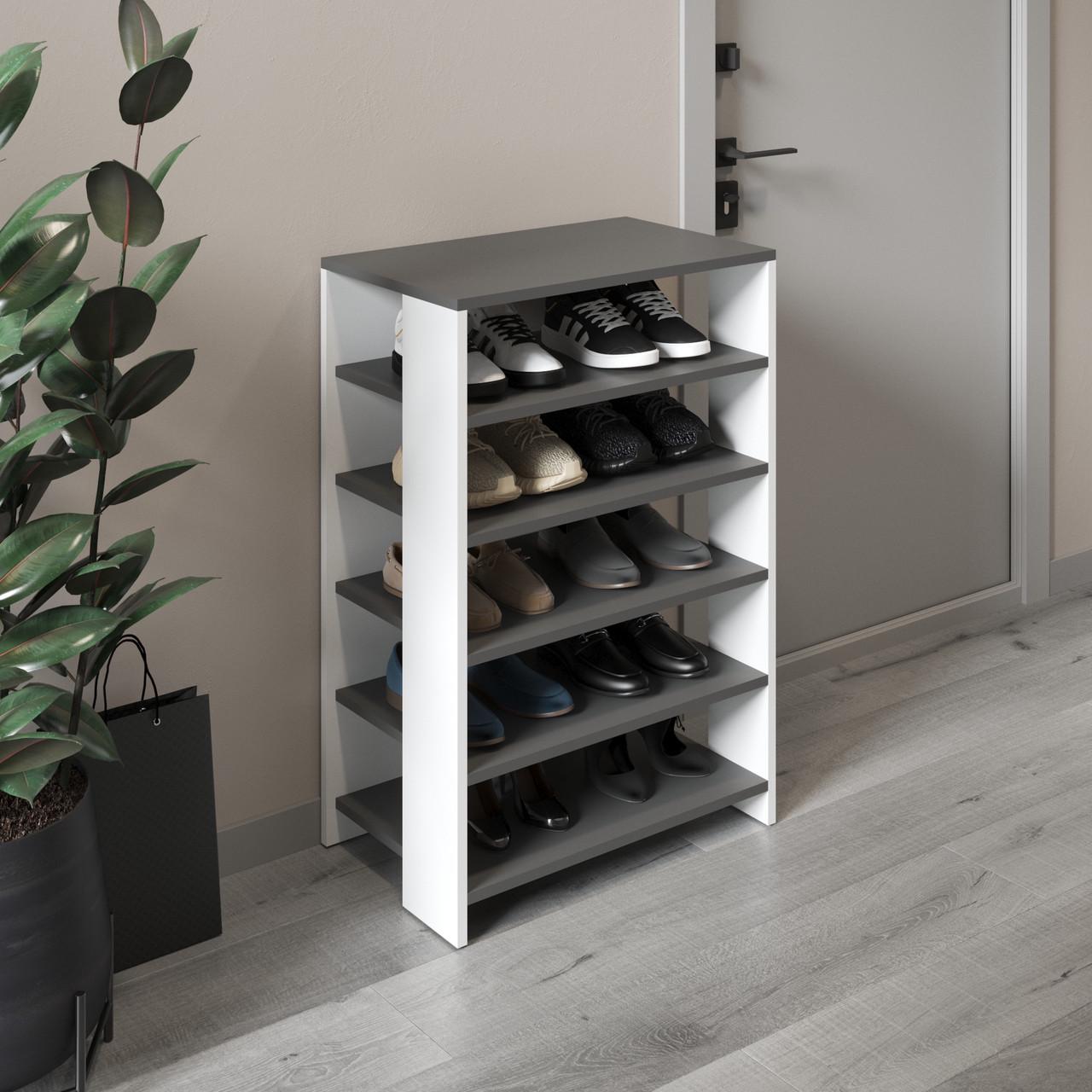 Тумба для обуви Вайс M-36 600х344х900 мм Антрацин/Белый (30706999)