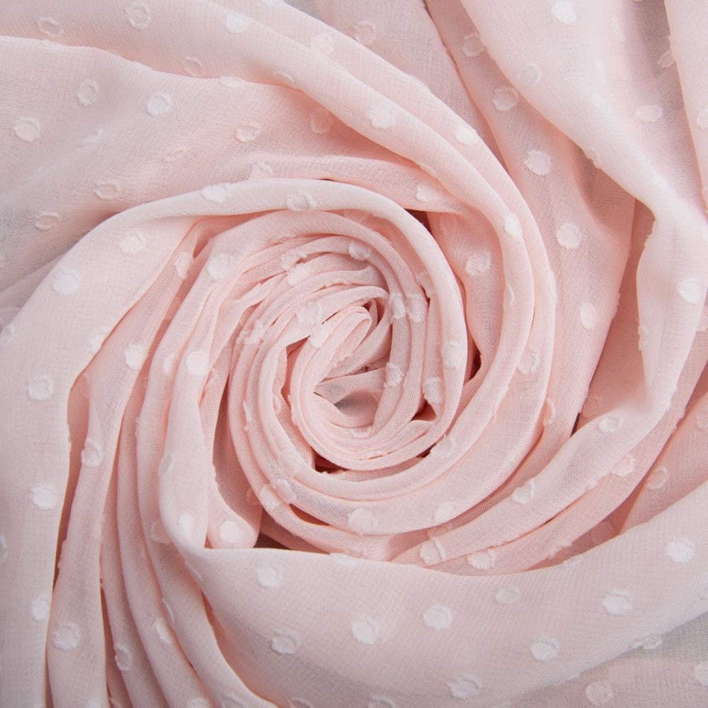 Ткань плательная шифон жаккард св/персик