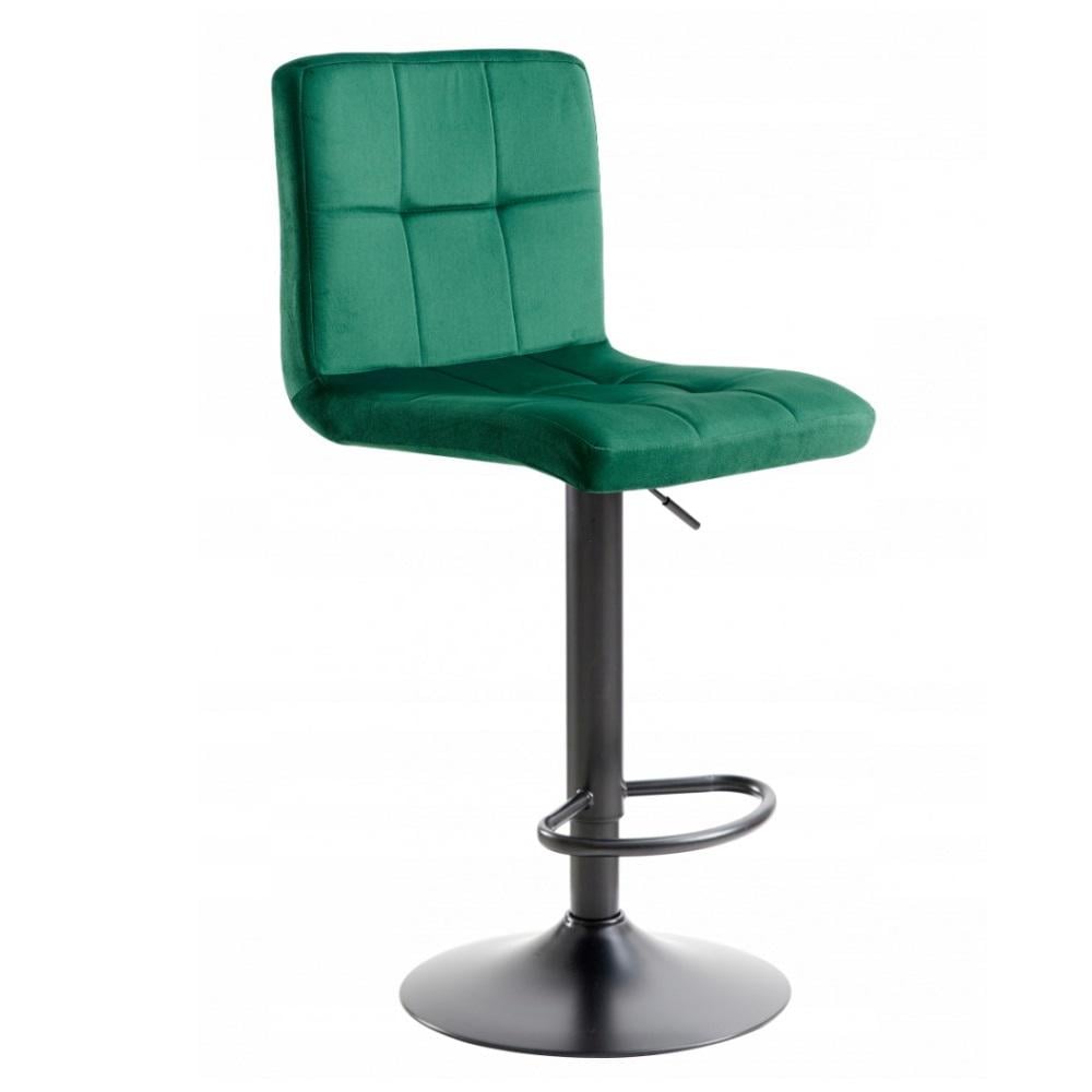 Стул барный со спинкой Bonro b-0106 велюр Зеленый с черным - фото 1 Стул барный со спинкой Bonro b-0106 велюр Зеленый с черным - фото 1