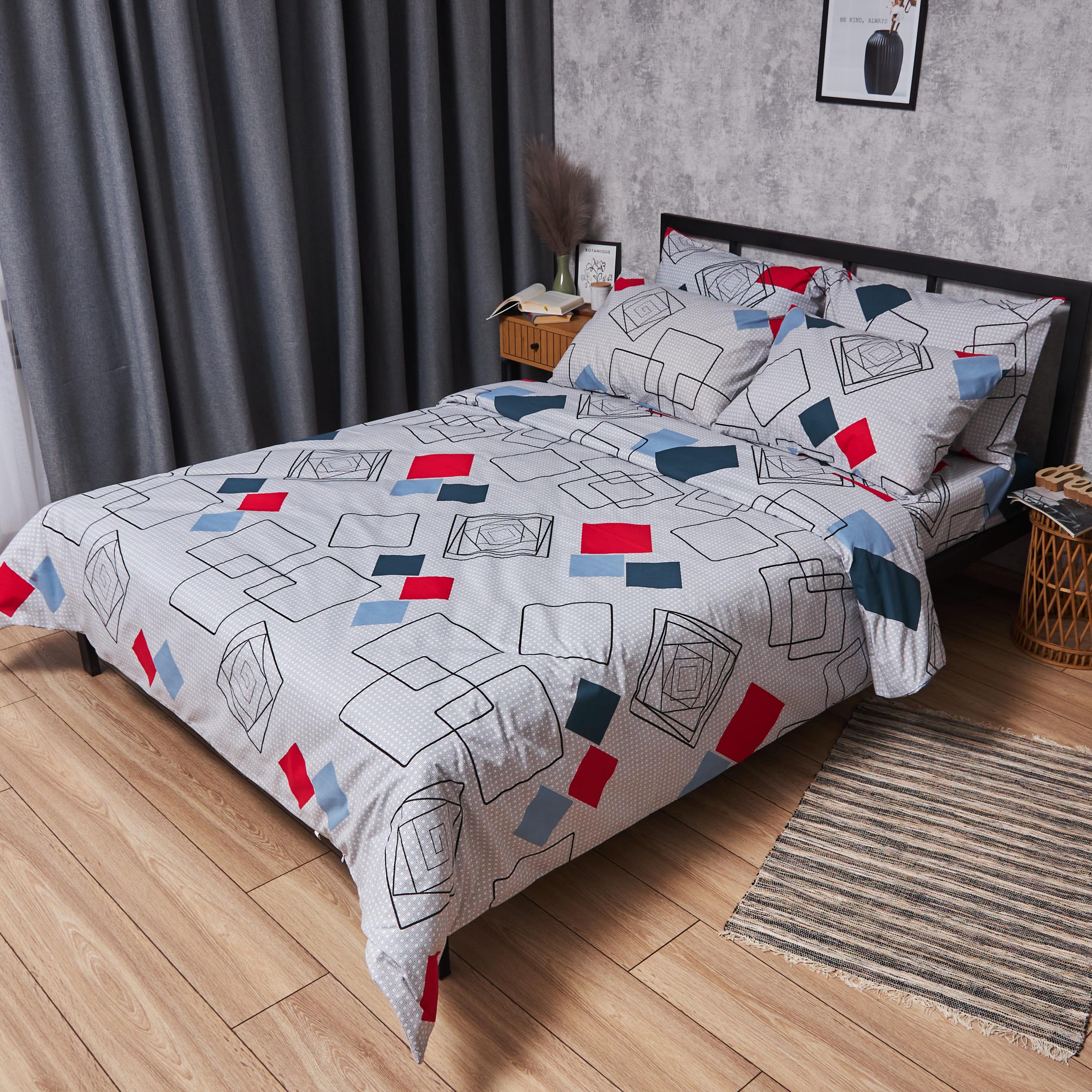 Комплект постельного белья Moon&Star Бязь Gold Люкс Urban Grid наволочки 2 шт. king size 220x240 см (MS-820007107)