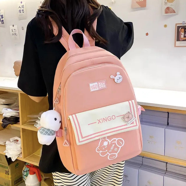 Школьный рюкзак для девочки XGO BAG 4в1 рюкзак/шоппер/пенал/сумочка Розовый - фото 3 Школьный рюкзак для девочки XGO BAG 4в1 рюкзак/шоппер/пенал/сумочка Розовый - фото 3