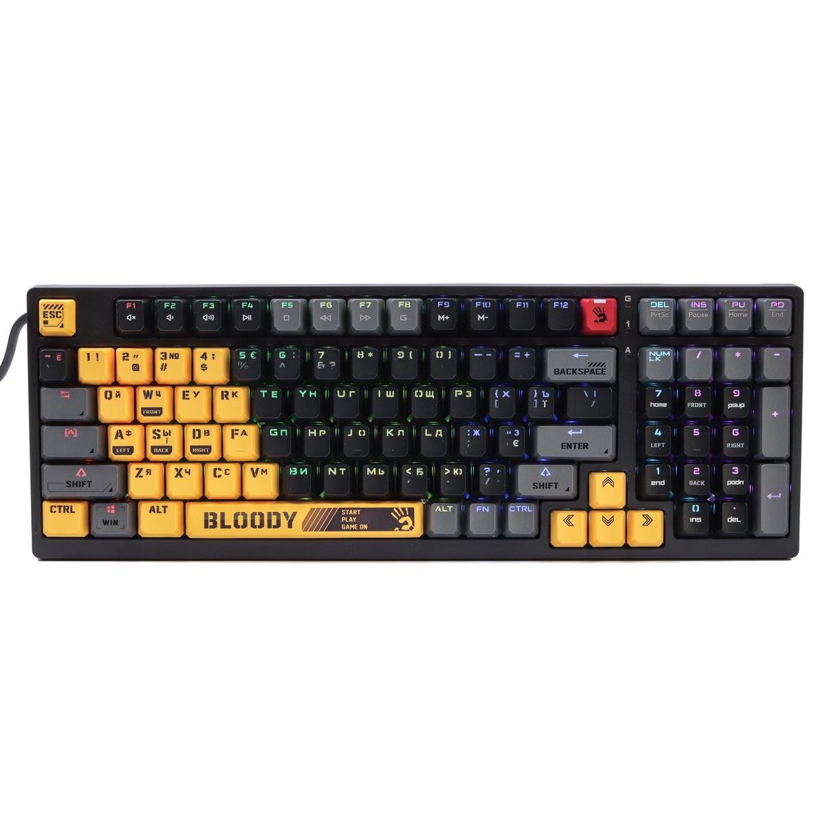 Клавиатура A4Tech S98 Bloody Sports Lime BLMS RGB USB-A Black/Yellow (26449664) - фото 1 Клавиатура A4Tech S98 Bloody Sports Lime BLMS RGB USB-A Black/Yellow (26449664) - фото 1