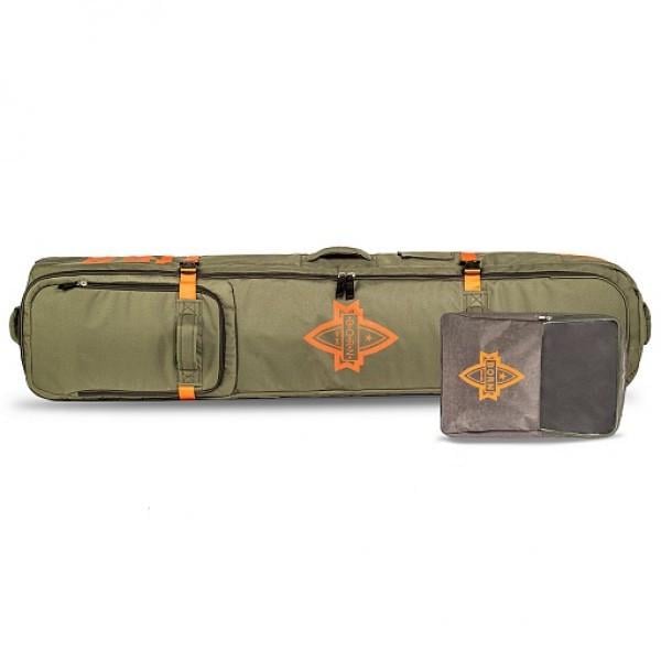 Чехол для лыж и сноуборда BORN 156х38х18 см на колесах Хаки