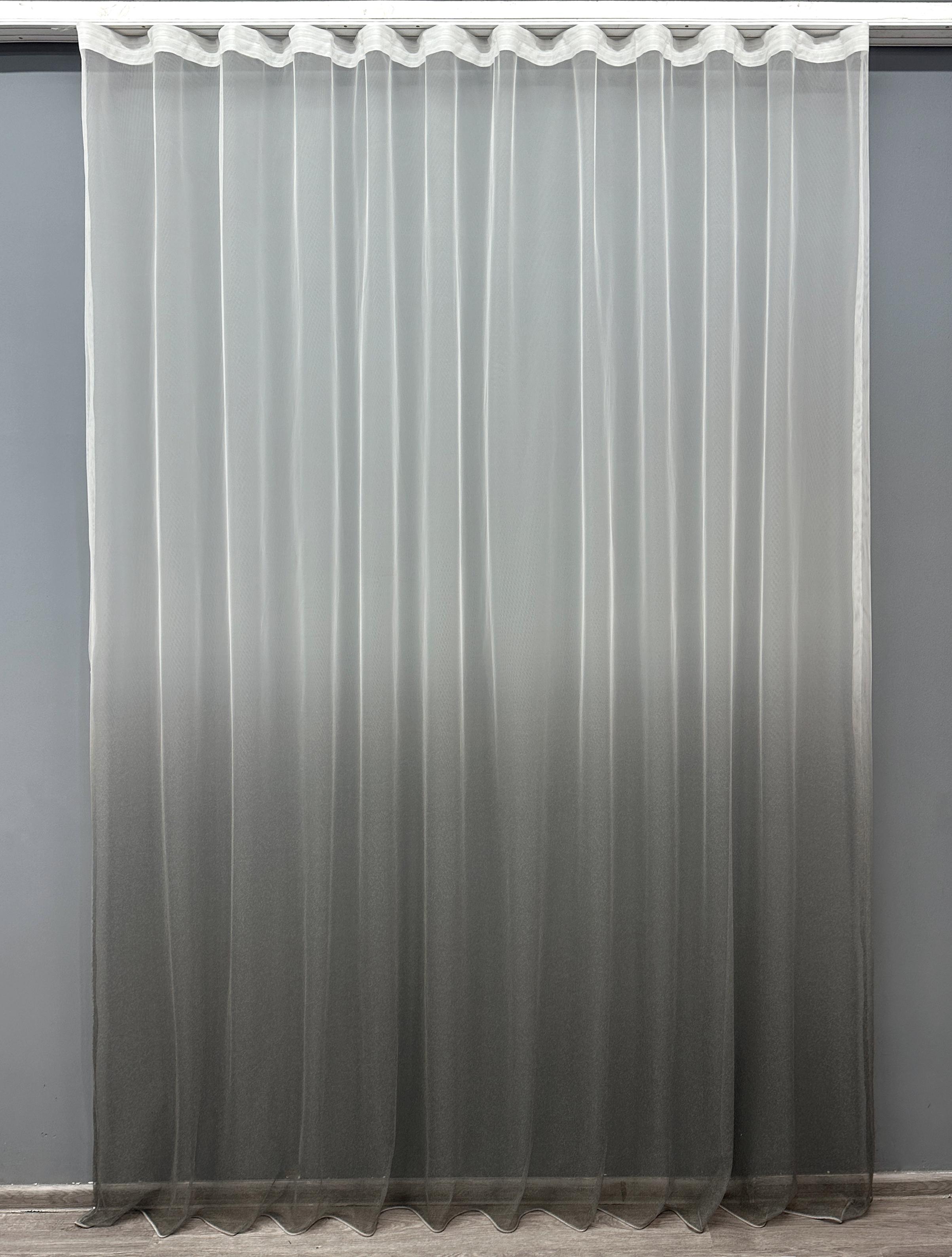 Тюль VR-Textil 1648т Грек-сетка омбре 300х270 см Серый (42-0623)
