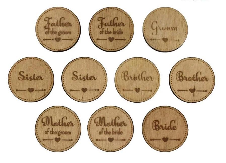 Заготовка для декупажа значки ROSA TALENT Wedding 4 см 10 шт.