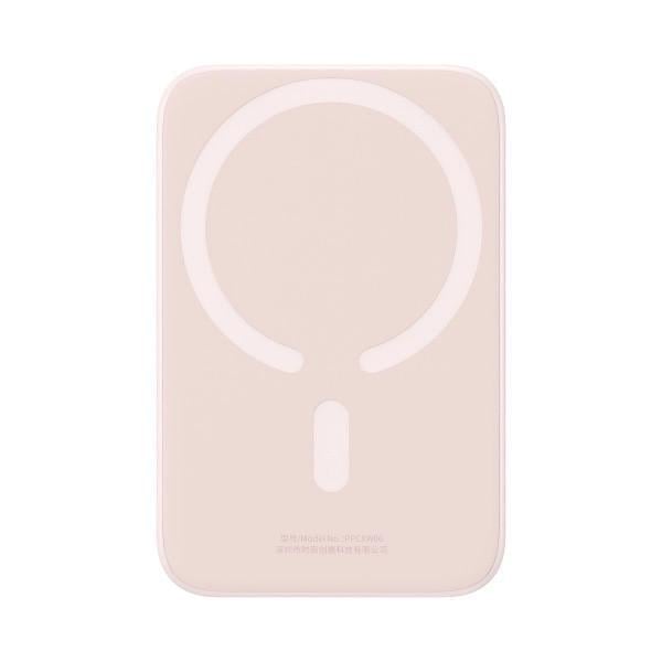 Повербанк магнитный BASEUS Magnetic 20W 6000 mAh с беспроводной зарядкой для iPhone Розовый (26389438)