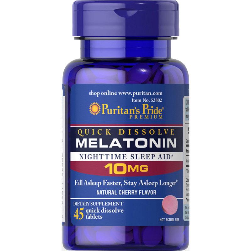 Натуральная добавка Puritan's Pride Melatonin 10 мг 45 таб. - вишня (6657)