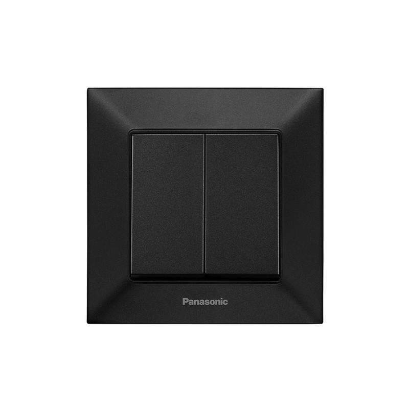 Выключатель двухкнопочный Panasonic Arkedia Slim с рамкой самозажимная ABS Черный (WNTC01092B UA1) Выключатель двухкнопочный Panasonic Arkedia Slim с рамкой самозажимная ABS Черный (WNTC01092B UA1)
