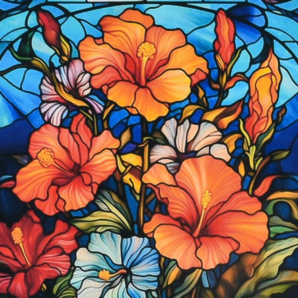 Алмазна мозаїка Strateg Квітковий калейдоскоп 30х30 см Різнокольоровий (VM-127-A-372)