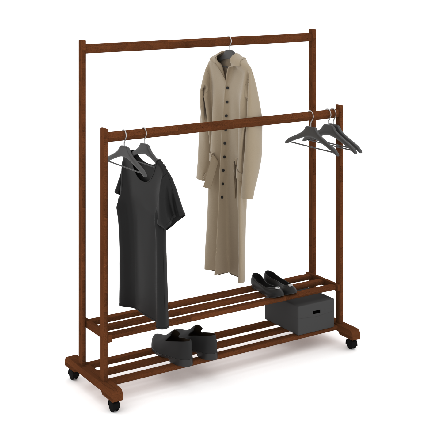 Вешалка двойная деревянная Гринвич 2 Коричневый